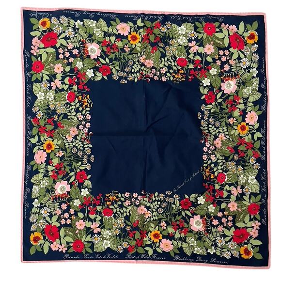 Cornelia Jones Accessories - VTG. The National Trust for Scotland Scarf Wildflower Queen Elizabeth Designer